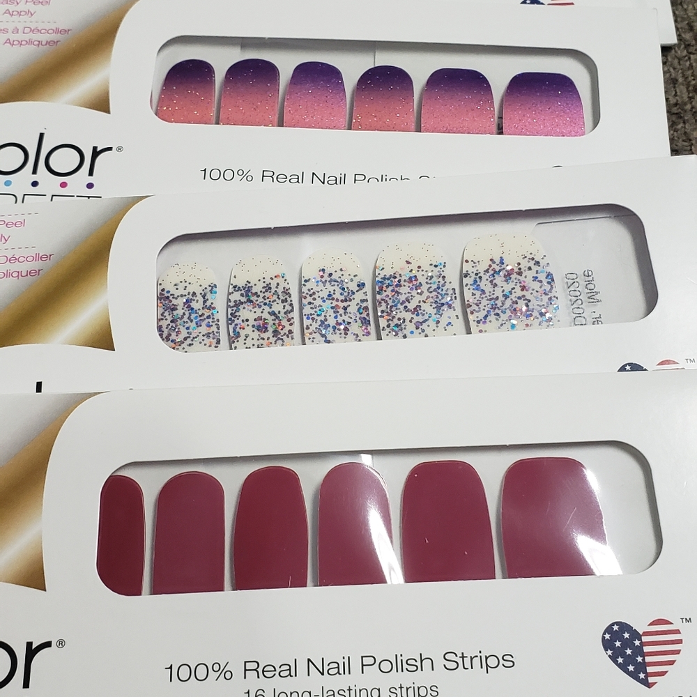5 new packs of color street nail strips